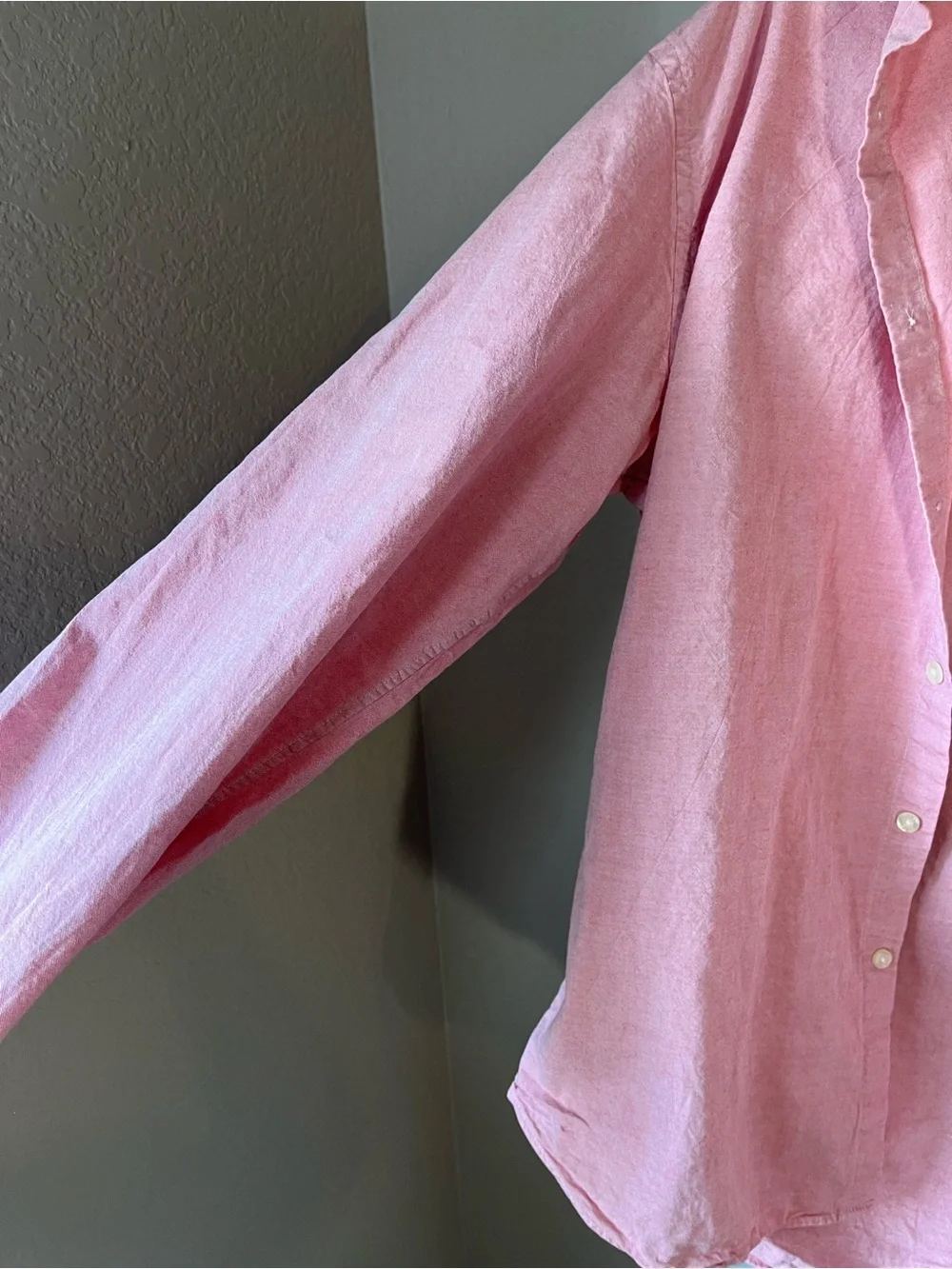 J.Crew Sunwashed Oxford Pink Button Down Shirt Large 100% Cotton Preppy Classic